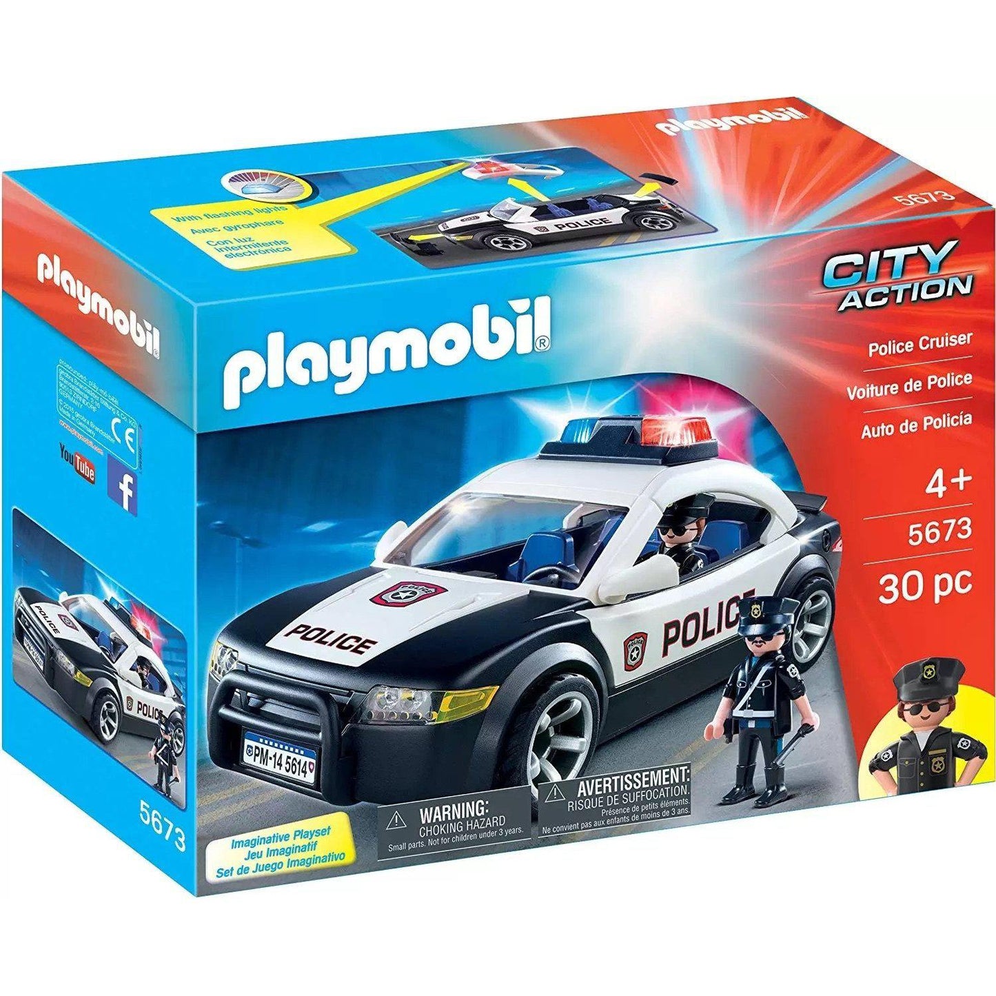פליימוביל מכונית משטרה חדש 5673.-פליימוביל-Playmobil-סופר הום