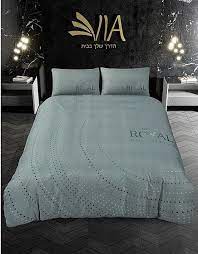 סט מצעים זוגי במגוון צבעים-סט זוגי-Via Home-תכלת-סופר הום